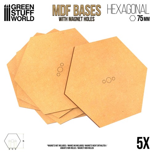 Socles hexagonale 75mm - hexagonale, bois